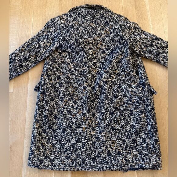 Zara Black and Brown Textured Coat - Picture 7 of 9